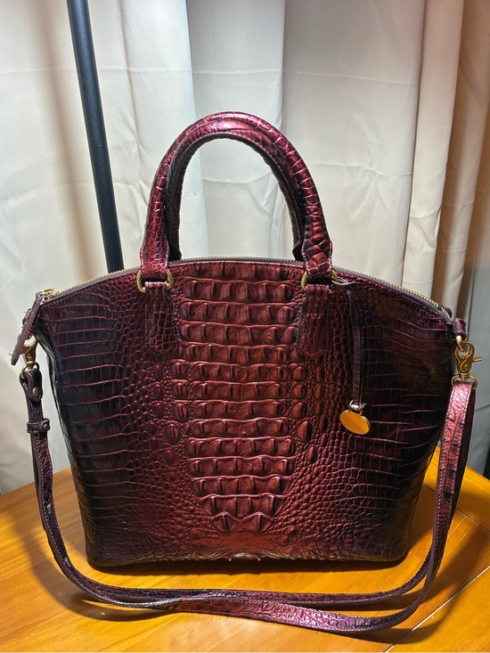 Brahmin Handbags - Duxbury Structured Croc-Embossed Top-Handle Bag in Deep Burgundy